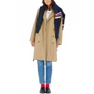 NEW KERRI ROSENTHAL classic double breasted trench coat in khaki